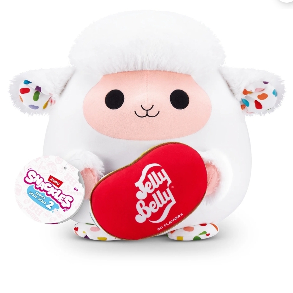Jelly Belly White and Red Plush Sheep with Heart
